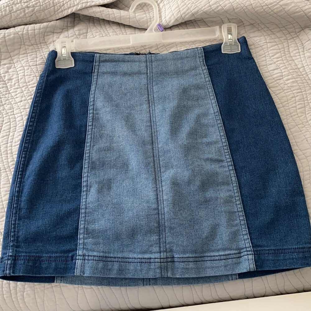 FREE PEOPLE two toned denim skirt